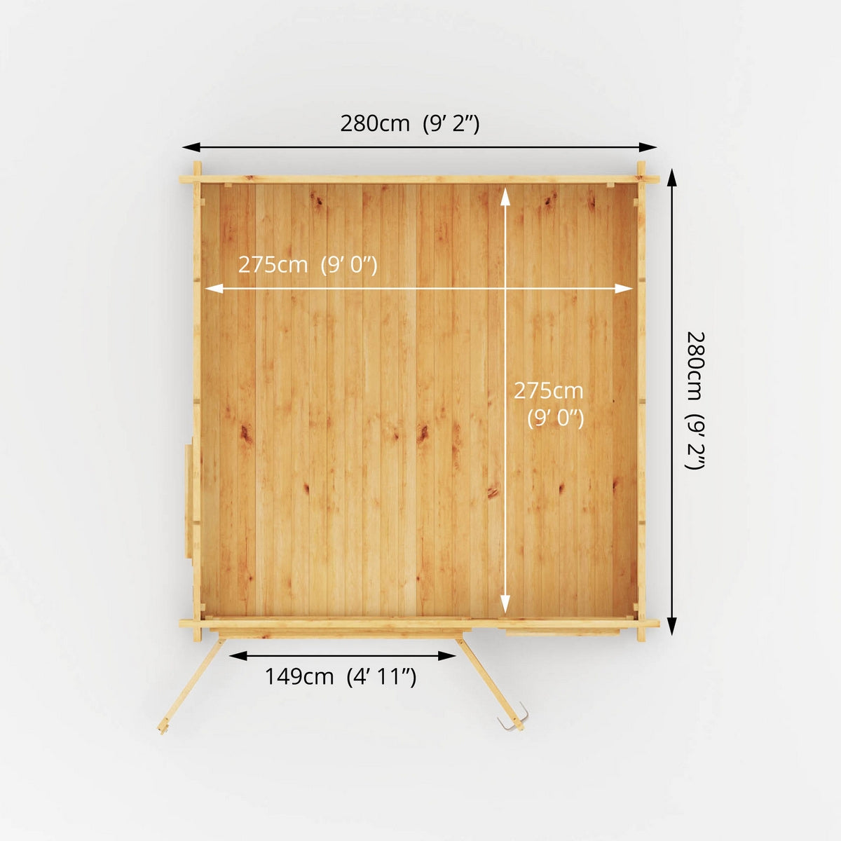 Mercia Elite 10' 3" x 9' 11" Reverse Apex Log Cabin - Premium 28mm Cladding Loglap