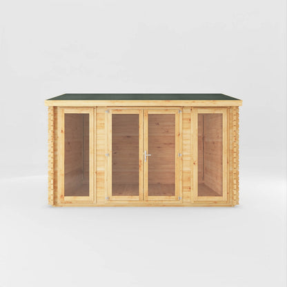 Mercia Studio 10' 3" x 13' 2" Apex Log Cabin - Premium 28mm Cladding Loglap