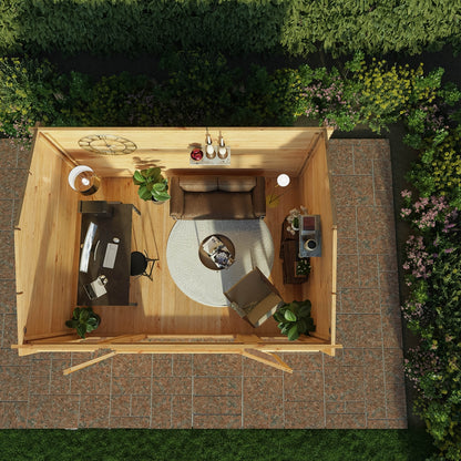 Mercia Studio 10' 3" x 13' 2" Apex Log Cabin - Premium 28mm Cladding Loglap