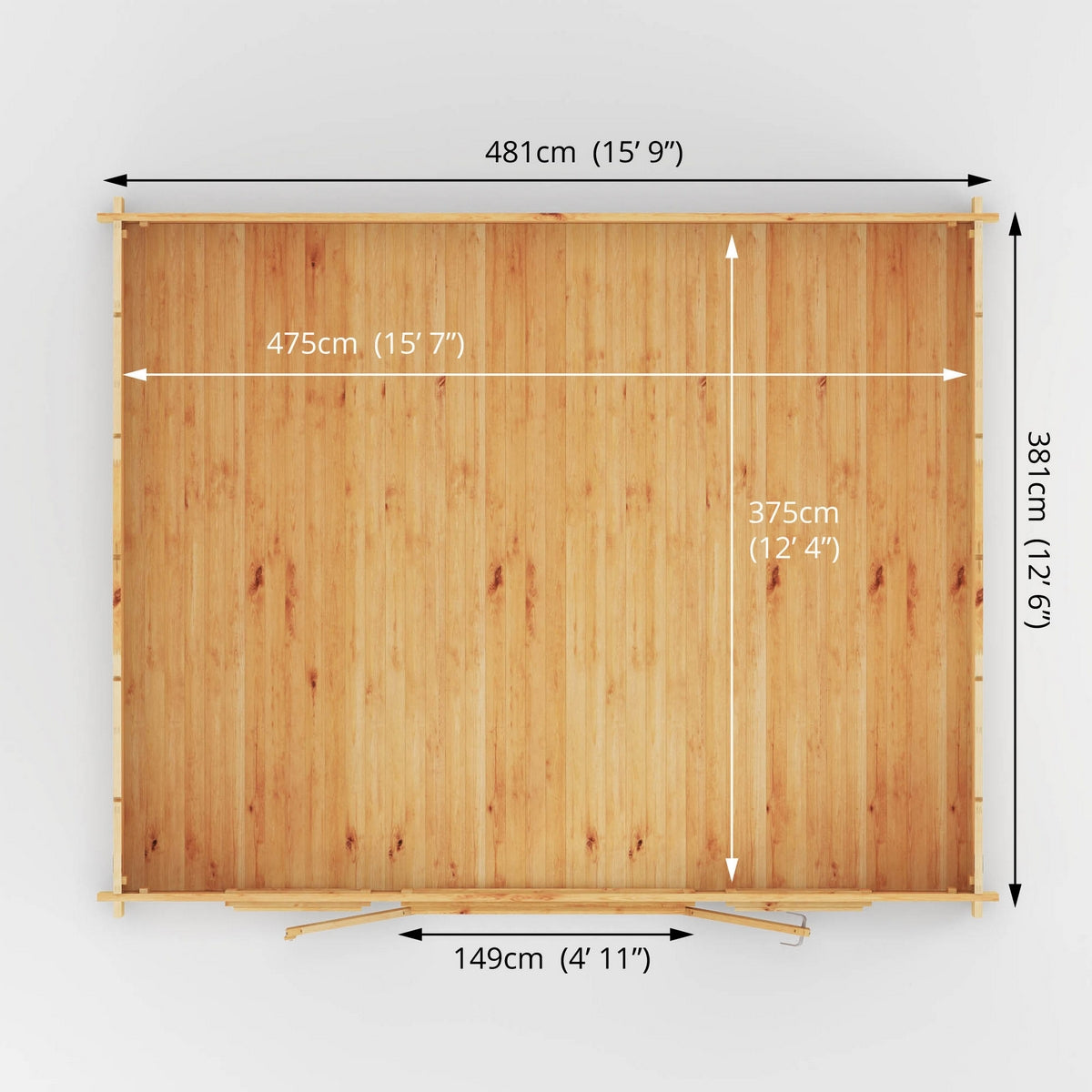 Mercia Studio 13' 7" x 16' 6" Apex Log Cabin - Premium 28mm Cladding Loglap