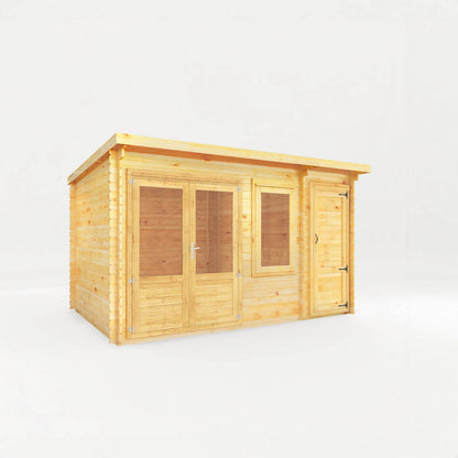 Mercia Elite 10' 11" x 13' 6" Pent Log Cabin - Premium 28mm Cladding Loglap