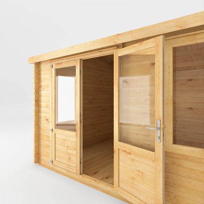 Mercia Elite 13' 7" x 16' 11" Apex Log Cabin - Premium 28mm Cladding Loglap