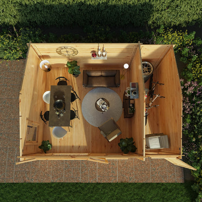 Mercia Elite 13' 7" x 16' 11" Apex Log Cabin - Premium 28mm Cladding Loglap