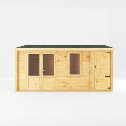 Mercia Elite 13' 7" x 16' 11" Apex Log Cabin - Premium 28mm Cladding Loglap