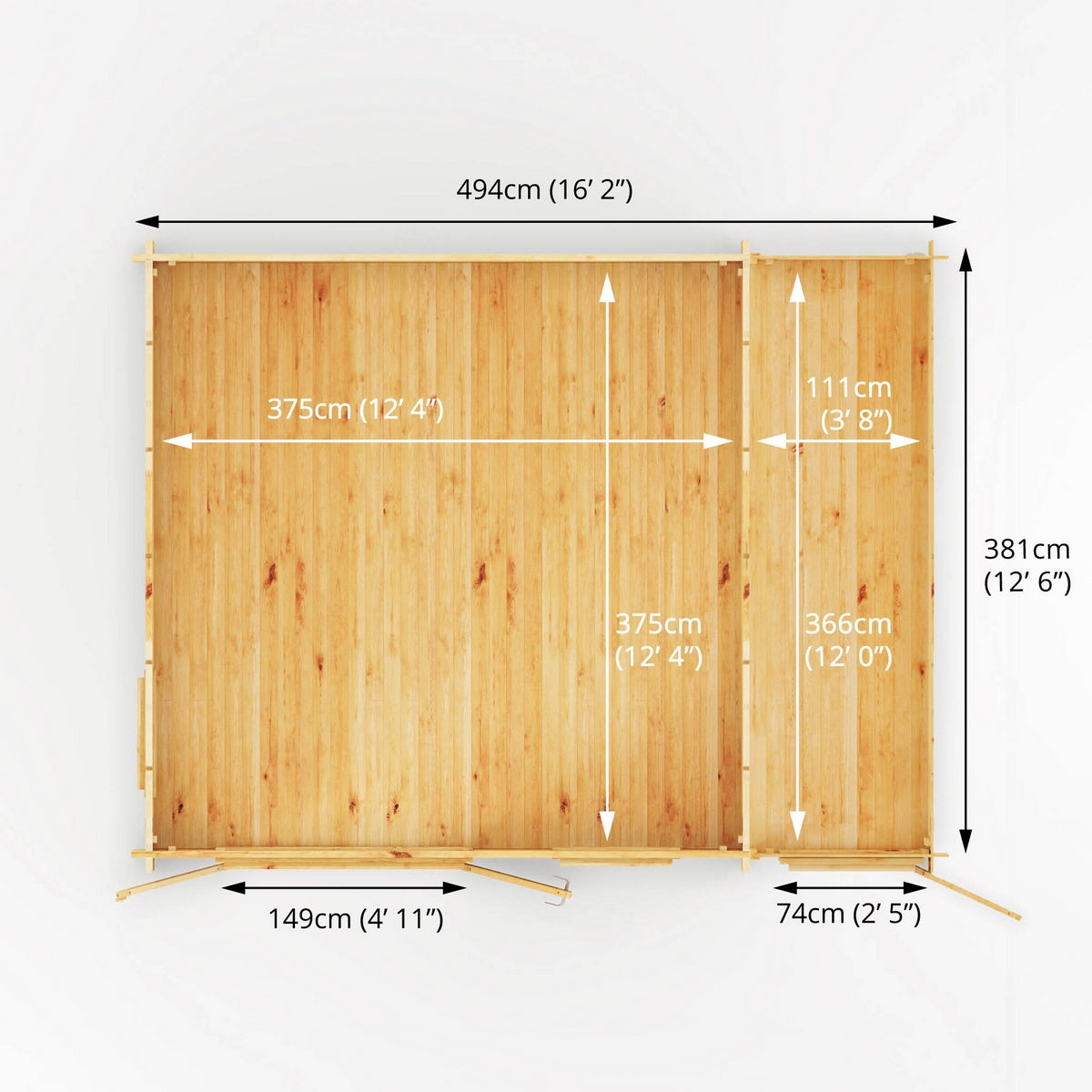 Mercia Elite 13' 7" x 16' 11" Apex Log Cabin - Premium 28mm Cladding Loglap