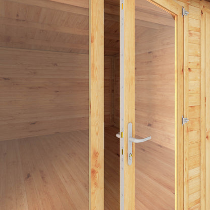 Mercia Studio 13' 7" x 20' 2" Apex Log Cabin - Premium 28mm Cladding Loglap