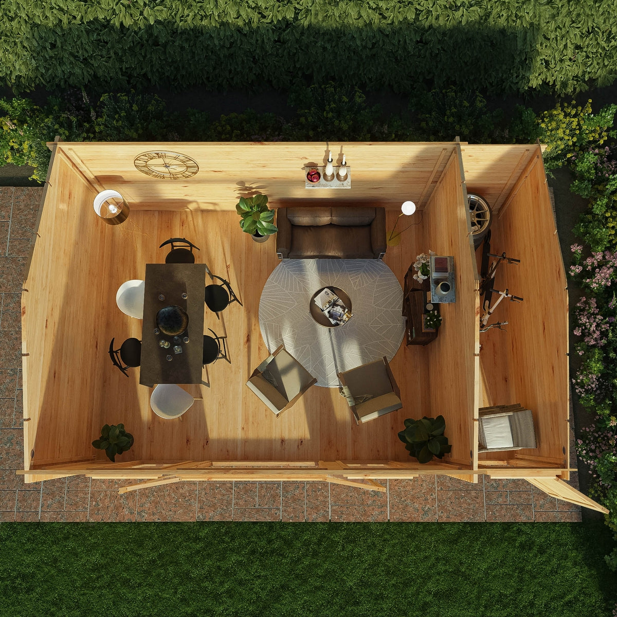 Mercia Studio 13' 7" x 20' 2" Apex Log Cabin - Premium 28mm Cladding Loglap