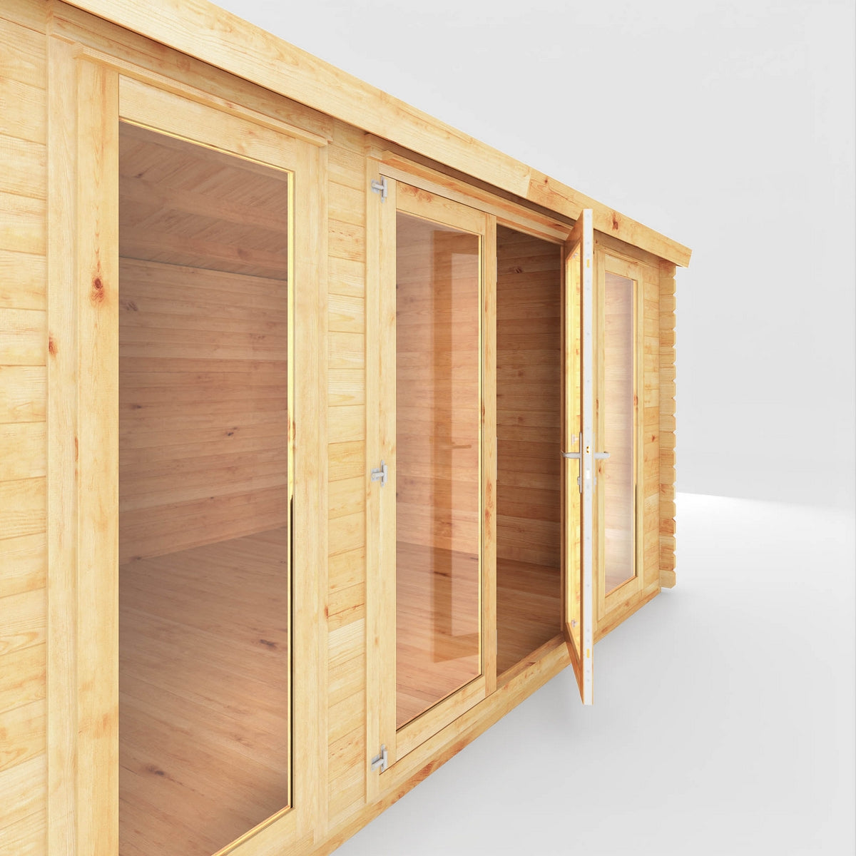 Mercia Studio 11' 11" x 14' 10" Apex Log Cabin - Premium 28mm Cladding Loglap
