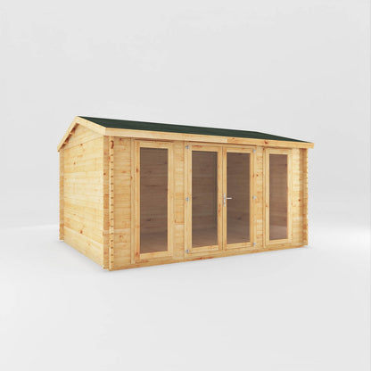 Mercia Studio 11' 11" x 14' 10" Apex Log Cabin - Premium 28mm Cladding Loglap