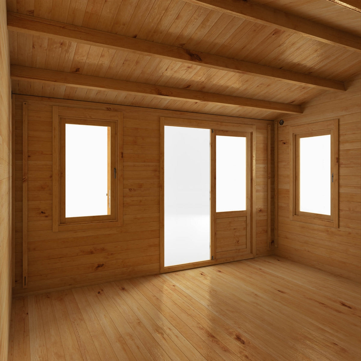 Mercia Elite 13' 7" x 13' 2" Apex Log Cabin - Premium 28mm Cladding Loglap