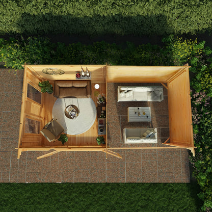 Mercia Studio 10' 11" x 19' 4" Pent Log Cabin - Premium 34mm Cladding Loglap