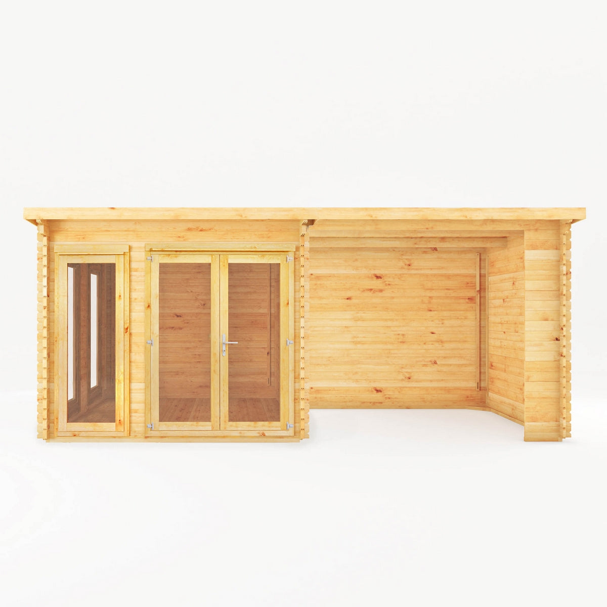 Mercia Studio 10' 11" x 19' 4" Pent Log Cabin - Premium 34mm Cladding Loglap