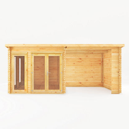 Mercia Studio 10' 11" x 19' 4" Pent Log Cabin - Premium 34mm Cladding Loglap