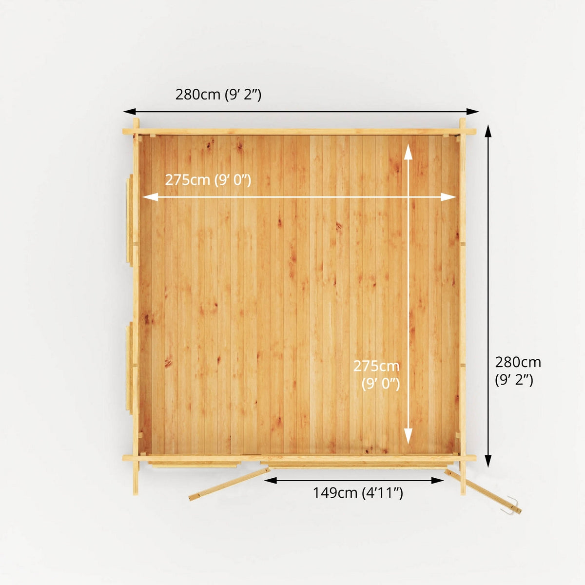 Mercia Studio 9' 11" x 9' 11" Pent Log Cabin - Premium 34mm Cladding Loglap