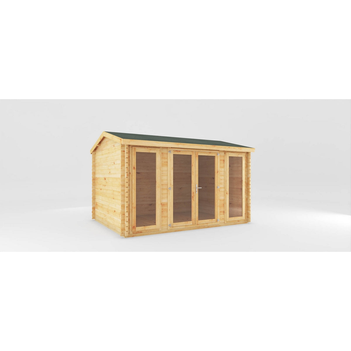 Mercia Studio 10' 3" x 13' 2" Apex Log Cabin - Premium 34mm Cladding Loglap
