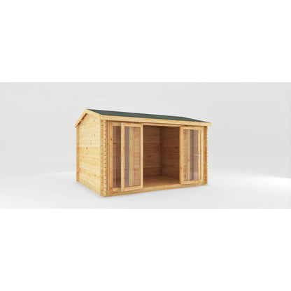 Mercia Studio 10' 3" x 13' 2" Apex Log Cabin - Premium 34mm Cladding Loglap