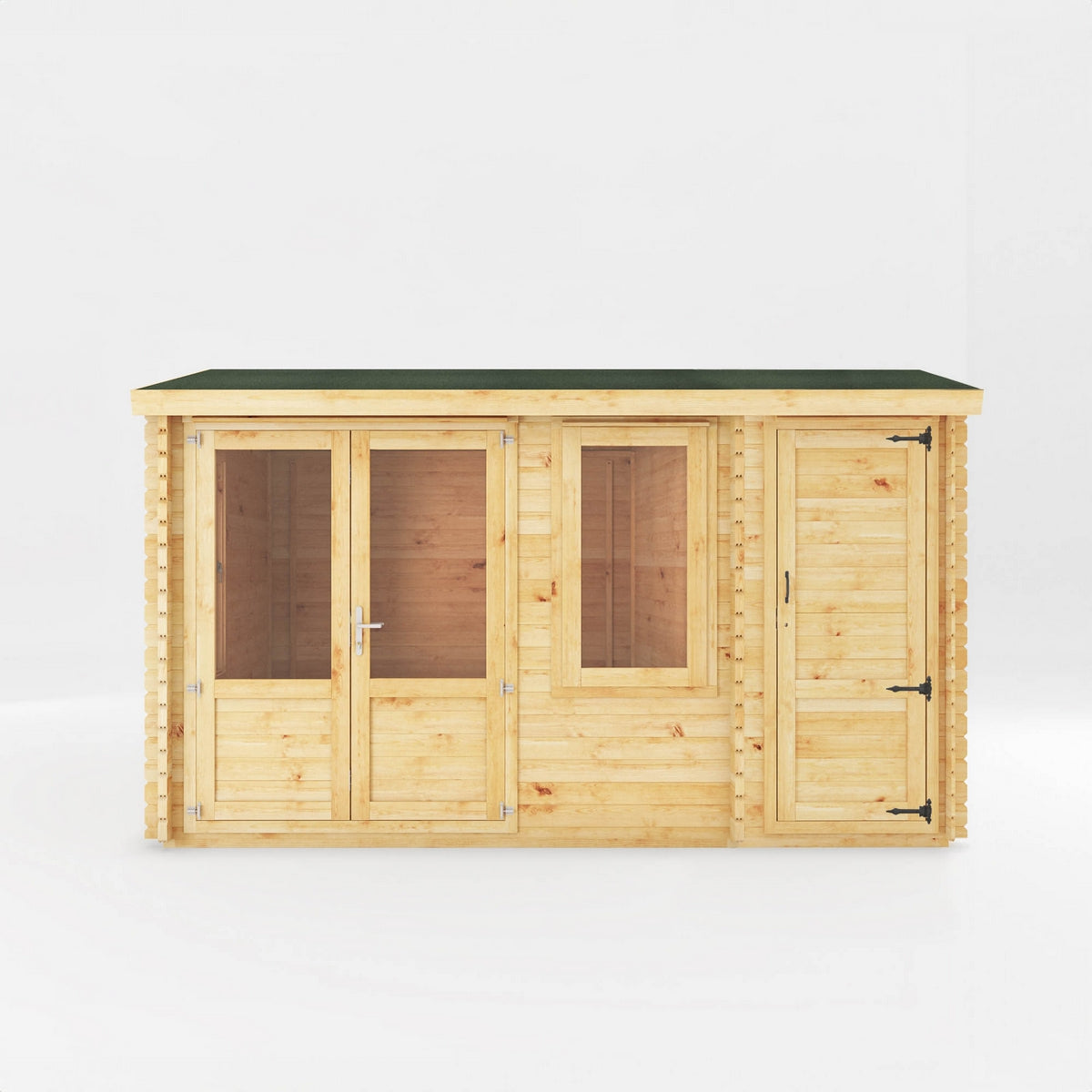 Mercia Elite 10' 3" x 13' 7" Pent Log Cabin - Premium 34mm Cladding Loglap