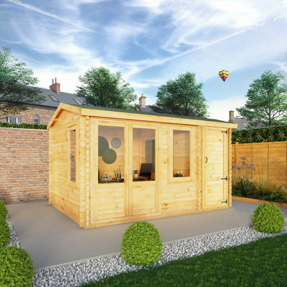 Mercia Elite 10' 3" x 13' 7" Pent Log Cabin - Premium 34mm Cladding Loglap
