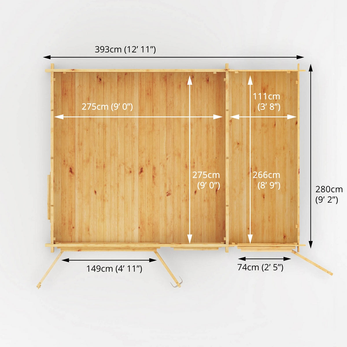 Mercia Elite 10' 3" x 13' 7" Pent Log Cabin - Premium 34mm Cladding Loglap