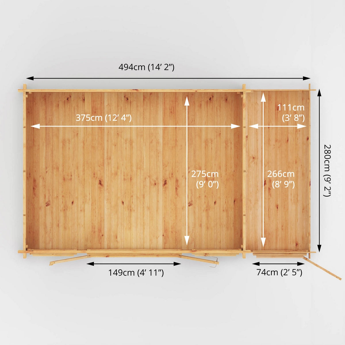 Mercia Studio 10' 3" x 16' 11" Apex Log Cabin - Premium 34mm Cladding Loglap