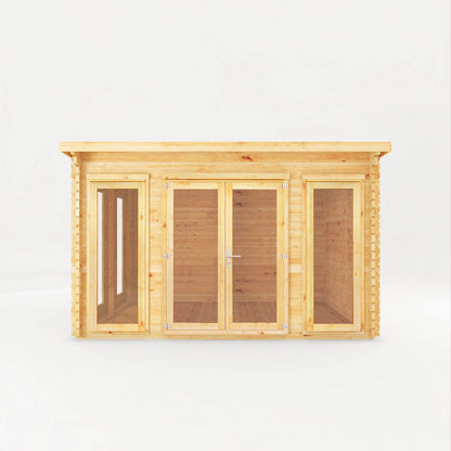 Mercia Studio 9' 3" x 12' 6" Pent Log Cabin - Premium 44mm Cladding Loglap