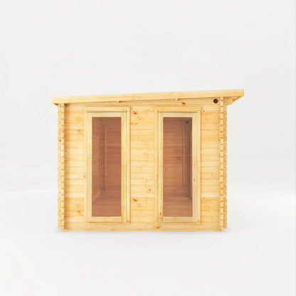 Mercia Studio 10' 11" x 22' 8" Pent Log Cabin - Premium 44mm Cladding Loglap