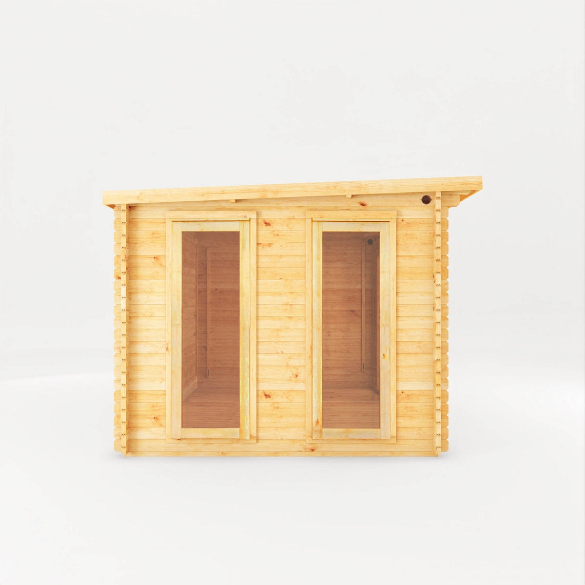 Mercia Studio 10' 11" x 22' 8" Pent Log Cabin Slatted - Premium 44mm Cladding Loglap