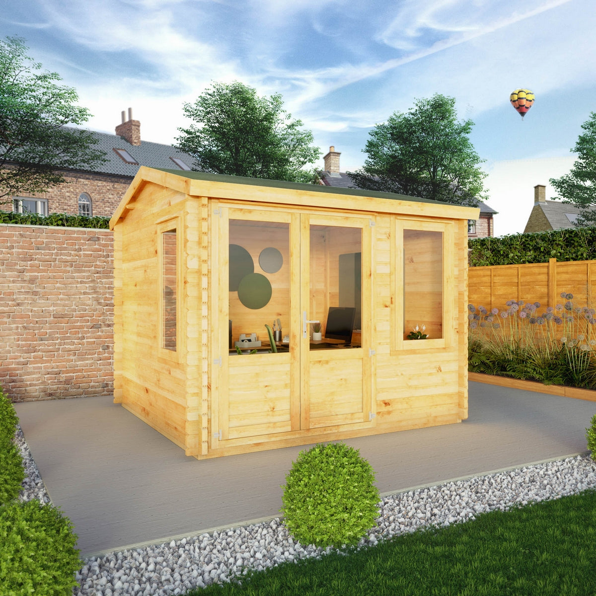Mercia Elite 10' 3" x 9' 11" Reverse Apex Log Cabin - Premium 44mm Cladding Loglap