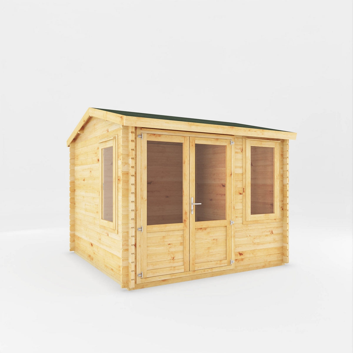Mercia Elite 10' 3" x 9' 11" Reverse Apex Log Cabin - Premium 44mm Cladding Loglap