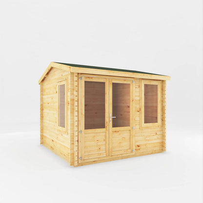 Mercia Elite 10' 3" x 9' 11" Reverse Apex Log Cabin - Premium 44mm Cladding Loglap
