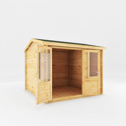 Mercia Elite 10' 3" x 9' 11" Reverse Apex Log Cabin - Premium 44mm Cladding Loglap