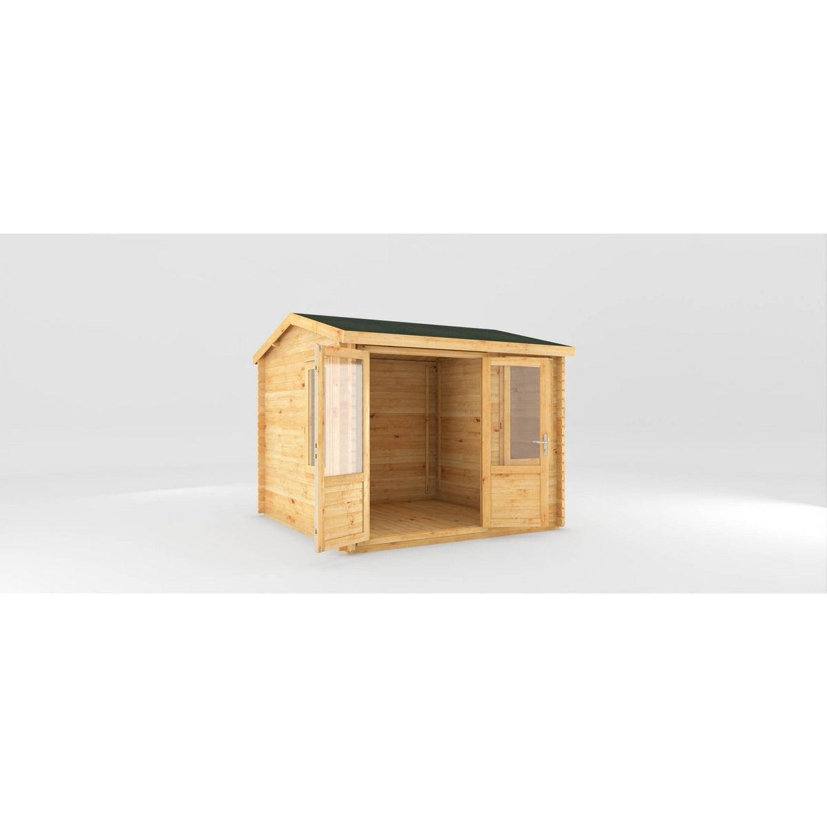 Mercia Elite 10' 3" x 9' 11" Reverse Apex Log Cabin - Premium 44mm Cladding Loglap