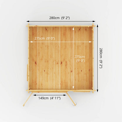Mercia Elite 10' 3" x 9' 11" Reverse Apex Log Cabin - Premium 44mm Cladding Loglap