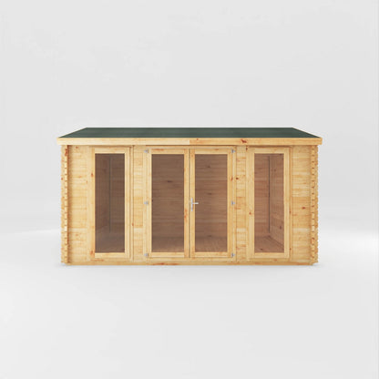 Mercia Studio 11' 11" x 14' 10" Apex Log Cabin - Premium 44mm Cladding Loglap