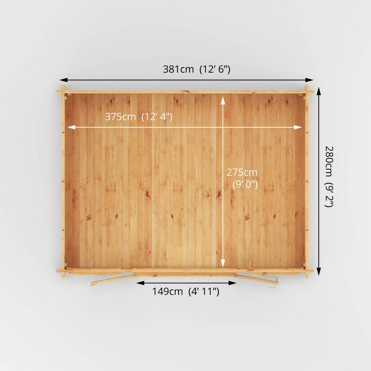Mercia Studio 10' 3" x 13' 2" Apex Log Cabin - Premium 44mm Cladding Loglap