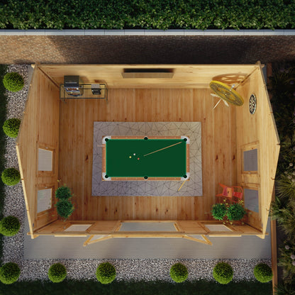 Mercia Clock Tower 13' 7" x 17' 6" Apex Log Cabin - Premium 44mm Cladding Loglap