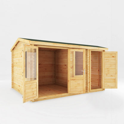 Mercia Elite 10' 3" x 13' 7" Pent Log Cabin - Premium 44mm Cladding Loglap