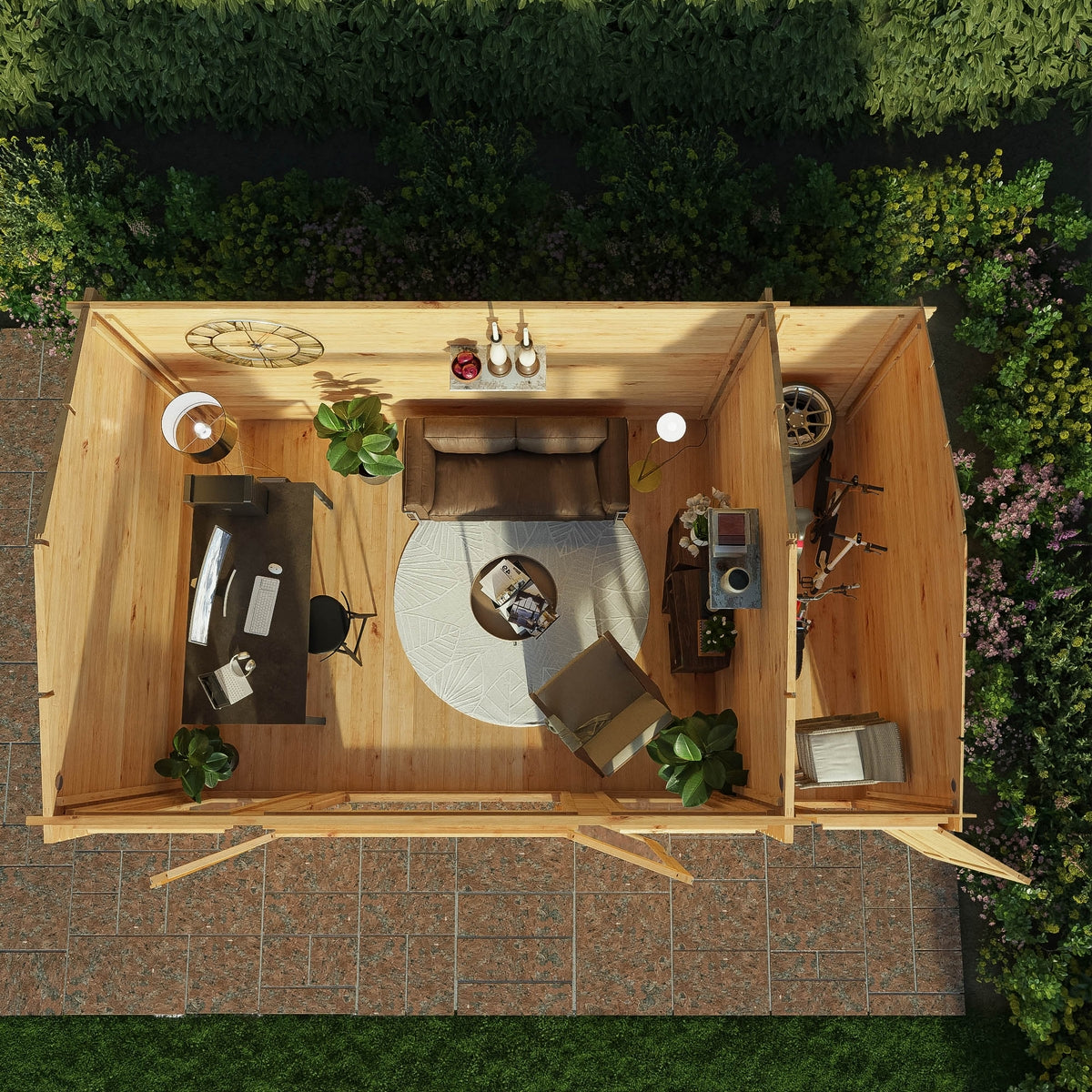 Mercia Studio 10' 3" x 16' 11" Apex Log Cabin - Premium 44mm Cladding Loglap