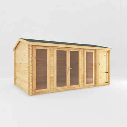 Mercia Studio 10' 3" x 16' 11" Apex Log Cabin - Premium 44mm Cladding Loglap