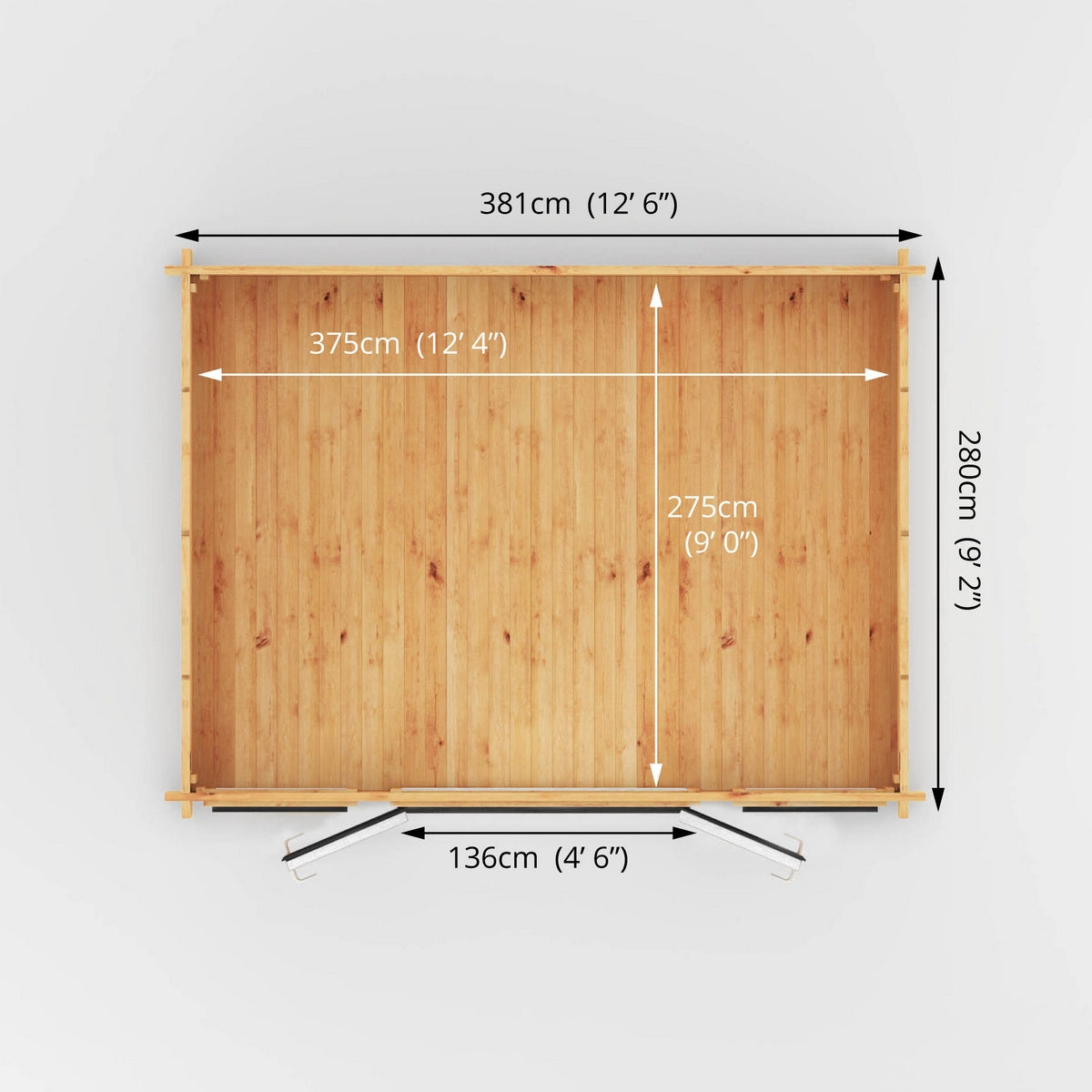 Mercia Studio 10' 3" x 13' 2" Apex Log Cabin - Premium 44mm Cladding Loglap - Grey UPVC
