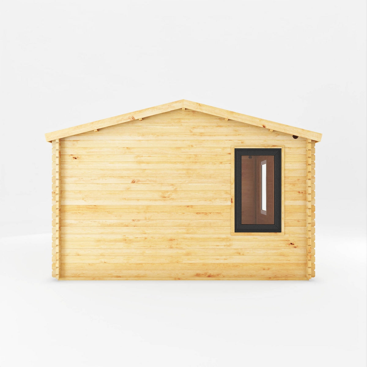Mercia Elite 13' 6" x 13' 2" Apex Log Cabin - Premium 44mm Cladding Loglap - Grey UPVC