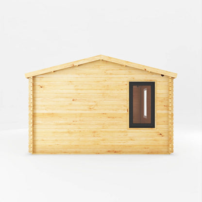 Mercia Elite 13' 6" x 13' 2" Apex Log Cabin - Premium 44mm Cladding Loglap - Grey UPVC