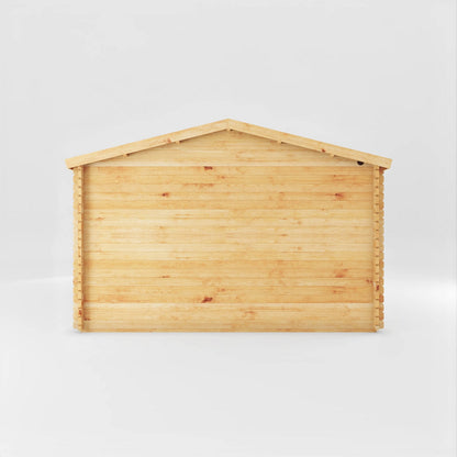 Mercia Studio 13' 7" x 16' 6" Apex Log Cabin - Premium 44mm Cladding Loglap - Grey UPVC