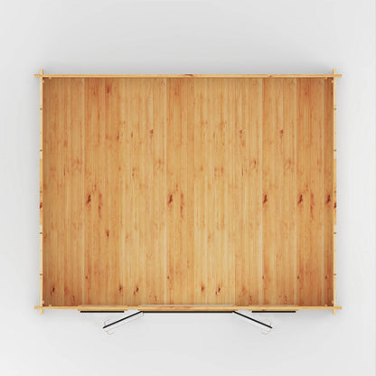 Mercia Studio 13' 7" x 16' 6" Apex Log Cabin - Premium 44mm Cladding Loglap - Grey UPVC