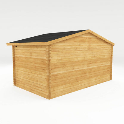 Mercia Retreat 11' 3" x 16' 10" Apex Log Cabin - Premium 44mm Cladding Loglap - Grey UPVC