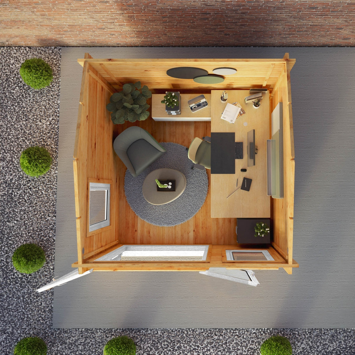 Mercia Elite 10' 3" x 9' 11" Reverse Apex Log Cabin - Premium 44mm Cladding Loglap - White UPVC