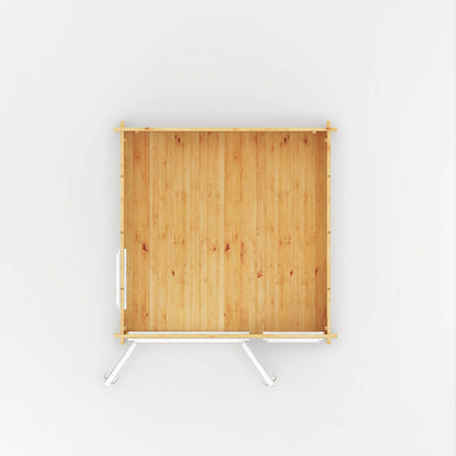 Mercia Elite 10' 3" x 9' 11" Reverse Apex Log Cabin - Premium 44mm Cladding Loglap - White UPVC