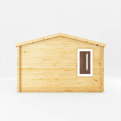 Mercia Elite 13' 6" x 13' 2" Apex Log Cabin - Premium 44mm Cladding Loglap - White UPVC