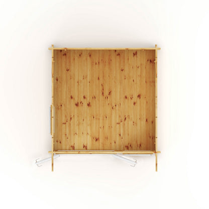 Mercia Helios 11' 5" x 10' Curved Log Cabin - Premium 44mm Cladding Loglap - White UPVC