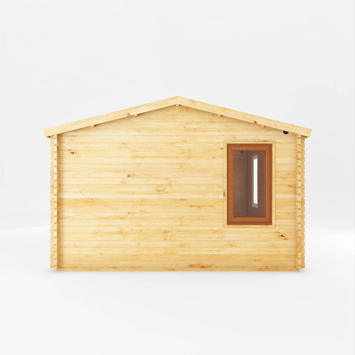 Mercia Elite 13' 6" x 13' 2" Apex Log Cabin - Premium 44mm Cladding Loglap - Brown UPVC